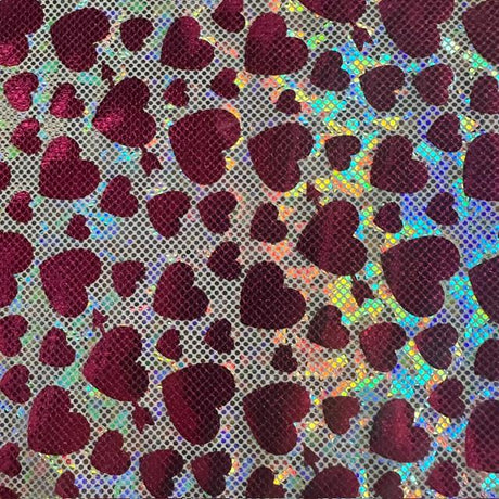 Nylon Spandex Heart Foil Metallic Fabric