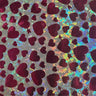 Nylon Spandex Heart Foil Metallic Fabric