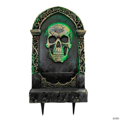 RADYAN Light-Up Tombstone Halloween Decoration with Glowing Skull for Halloween Decor shown in a clear product image