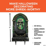 21" Light-Up Tombstone with Skull Halloween Decoration