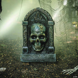 21" Tombstone with 3D Skull Halloween Decoration