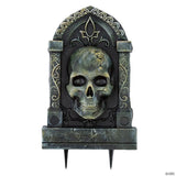 21" Tombstone with 3D Skull Halloween Decoration