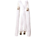 White Sequined Suspenders