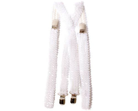 White Sequined Suspenders