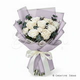 22" X 22" Bold Border Floral Wrap-20 Pcs (Lavender)