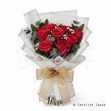 22" X 22" Bold Border Floral Wrap-20 Pcs (White)