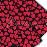 22" X 22" Curly Hearts Floral Wrap-15 Pcs (Black/Red)