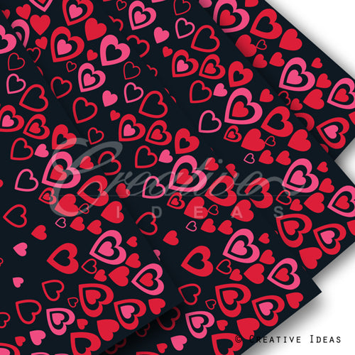 22" X 22" Love Text Floral Wrap-15 Pcs (Black/Red)