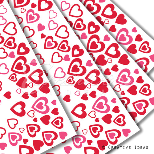 22" X 22" Love Text Floral Wrap-15 Pcs (White/Red)