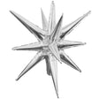 Foil Balloon 22 Inch 3D Star-Burst Metallic Silver