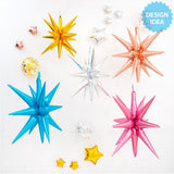 Foil Balloon 22 Inch 3D Star-Burst Metallic Silver