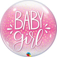 Bubble Balloon Baby Girl Pink & Confetti Dots