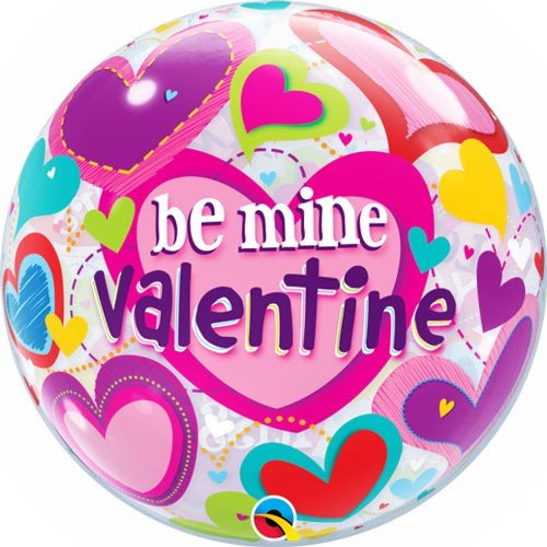 Bubble Balloon Be Mine Valentine Hearts