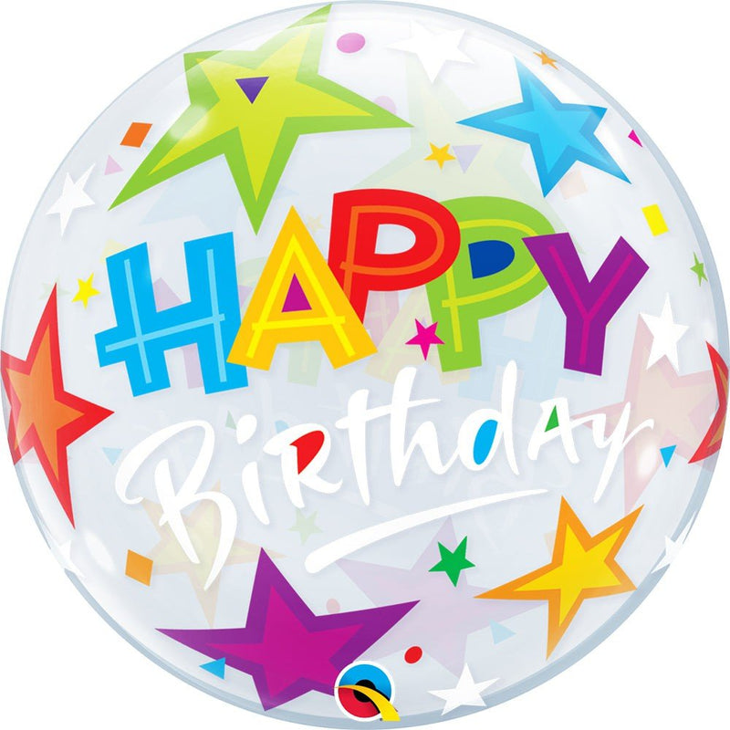 Birthday Bubble Balloon Brilliant Stars 22 Inch