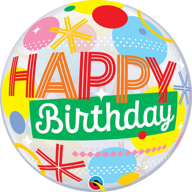 Bubble Balloon Birthday Circles & Dot Stripes