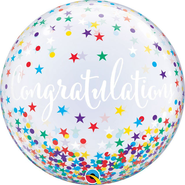Bubble Balloon Congratulations Confetti Stars