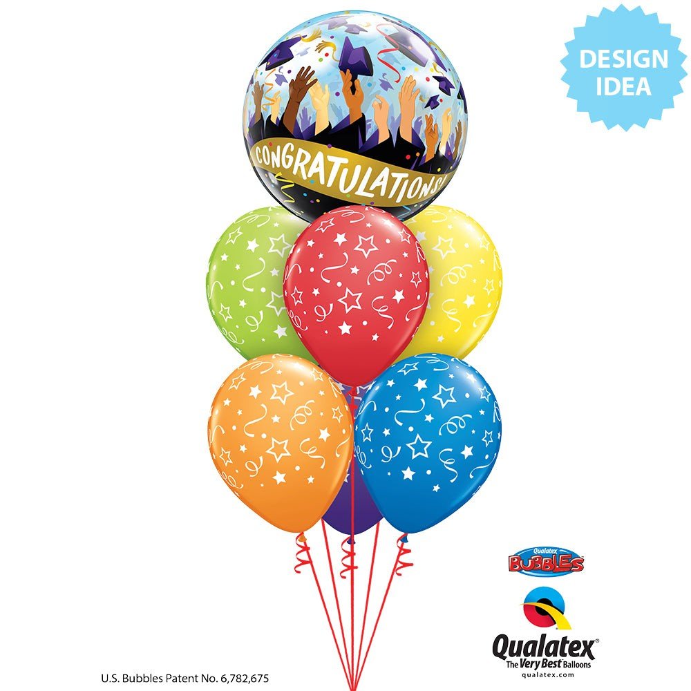 Bubble Balloon Congratulations Grad Caps 22 Inch