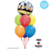Bubble Balloon Congratulations Grad Caps 22 Inch