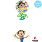 Bubble Balloon Get Well Monkeys