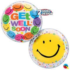 Bubble Balloon Get Well Soon Smile Faces 22 Inch