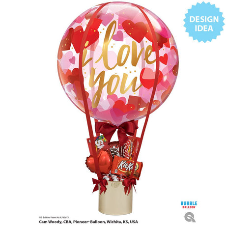 Bubble Balloon I Love You Paper Hearts