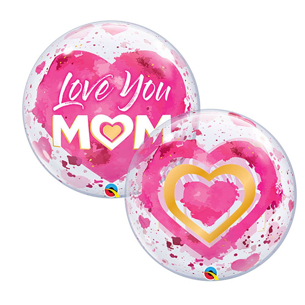 Bubble Balloon Love You Mom Pink 22 Inch