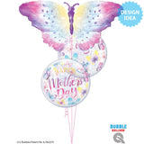 Bubble Balloon Mother's Day Butterflies 22 Inch