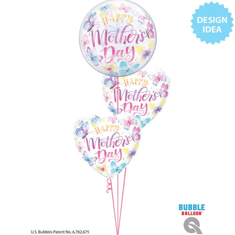 Bubble Balloon Mother's Day Butterflies 22 Inch