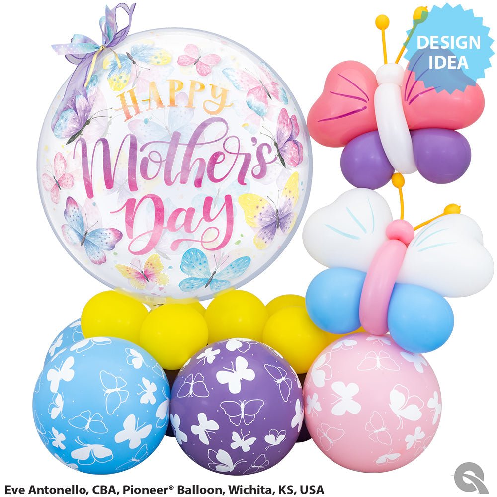 Bubble Balloon Mother's Day Butterflies 22 Inch