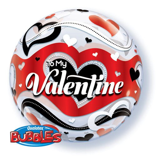 Bubble Balloon To My Valentine Banner Hearts
