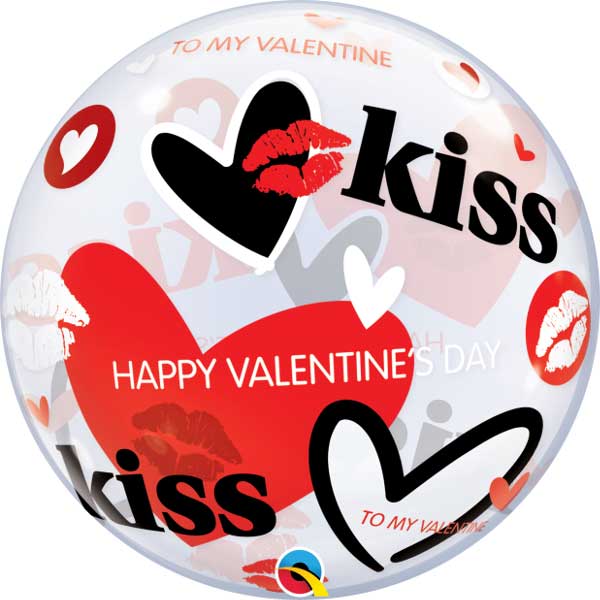 Bubble Balloon Valentine's Kisses & Hearts