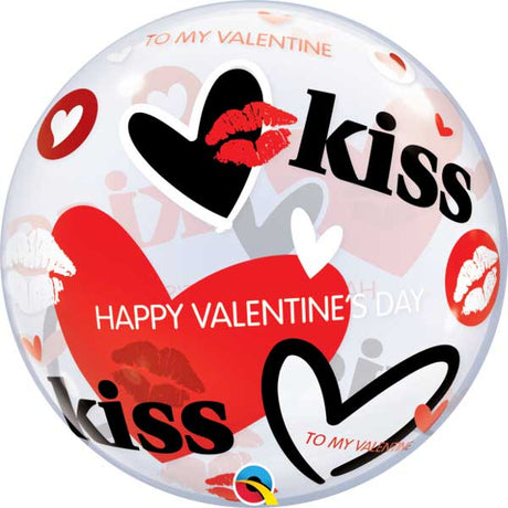 Bubble Balloon Valentine's Kisses & Hearts