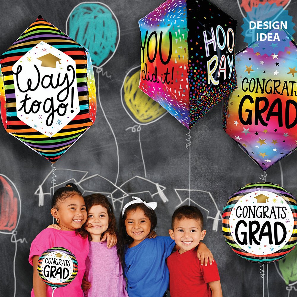 Foil Balloon 22 Inch Dimensional Colorful Grad