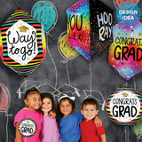 Foil Balloon 22 Inch Dimensional Colorful Grad
