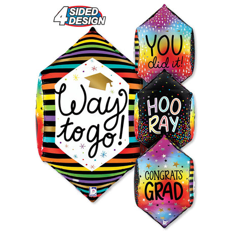 Foil Balloon 22 Inch Dimensional Colorful Grad