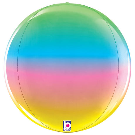 Foil Balloon Rainbow Globe 22 Inch