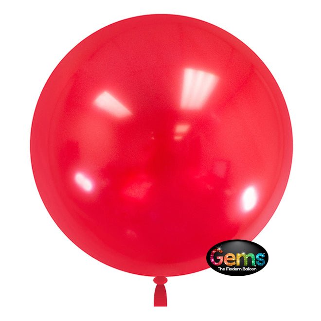 Plastic Balloons 22 Inch GEMS Cherry Red