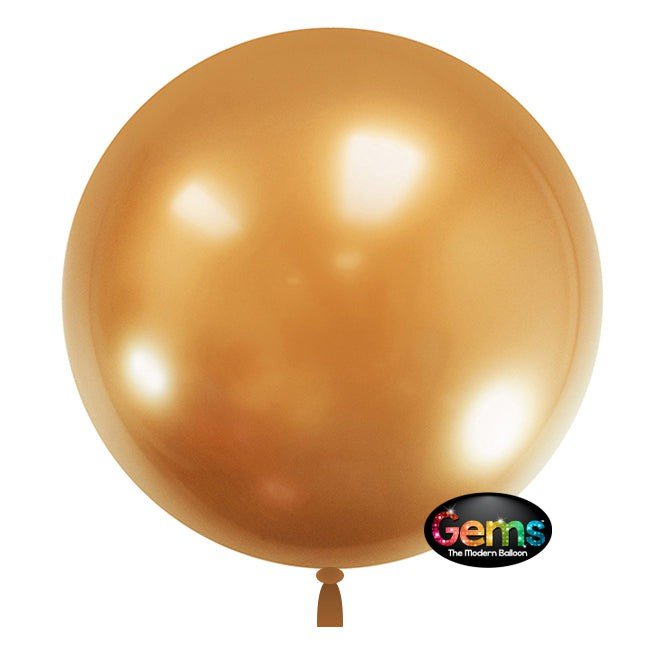 Plastic Balloons Glitzy Gold 22 Inch GEMS 3 Pack