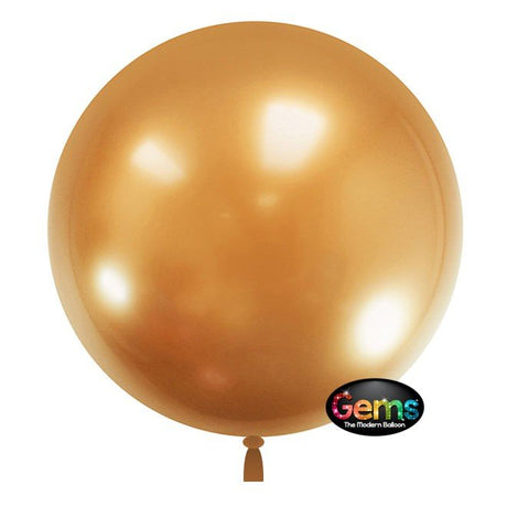 Plastic Balloons Glitzy Gold 22 Inch GEMS 3 Pack