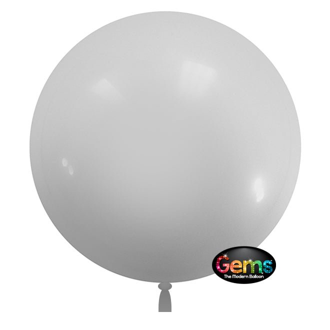 Plastic Balloon White 22 Inch GEMS 3 Pack