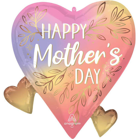 Mother's Day Foil Balloon Botanical Heart