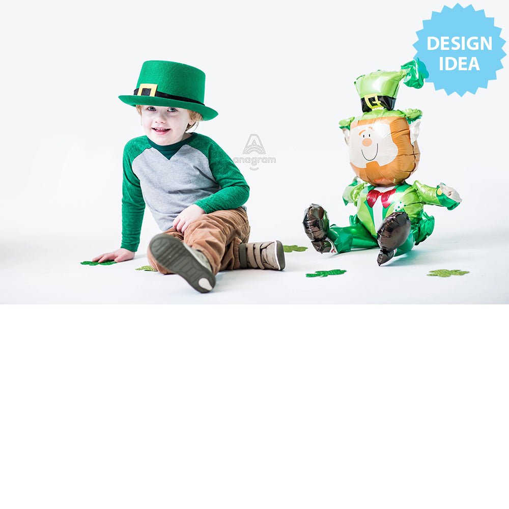 Foil Balloon Sitting Leprechaun