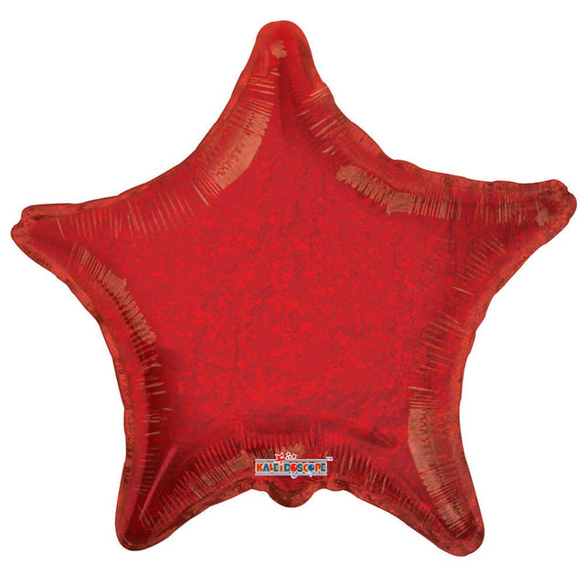 Foil Balloon 22 Inch Star Holographic Red