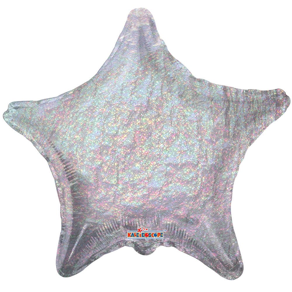 Foil Star Balloon Holographic Silver 22 Inch