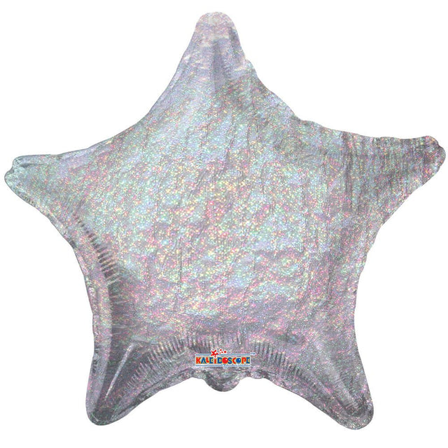 Foil Star Balloon Holographic Silver 22 Inch