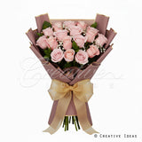 22.8" X 22.8" Gold Edge Floral Wrap-20 Pcs (Mauve)