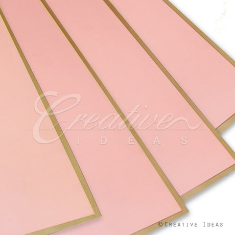 22.8" X 22.8" Gold Edge Floral Wrap-20 Pcs (Pink)