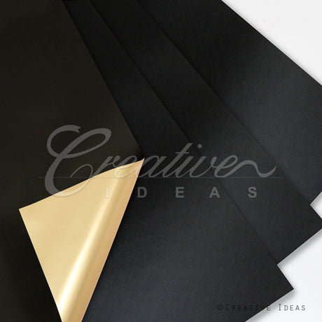 22.8" X 22.8" Reversible Floral Wrap-20 Pcs (Black/Gold)