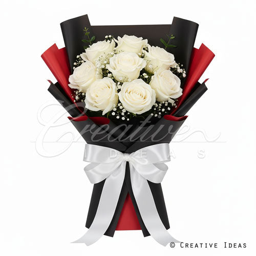 22.8" X 22.8" Reversible Floral Wrap-20 Pcs (Black/Red)