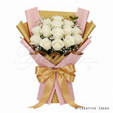 22.8" X 22.8" Reversible Floral Wrap-20 Pcs (Pink/Gold)